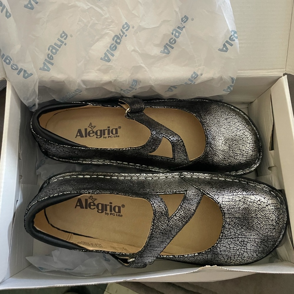 Womens Alegria JIL 752 Onyx Crackle Comfort Shoes Size 38 - New in Box
